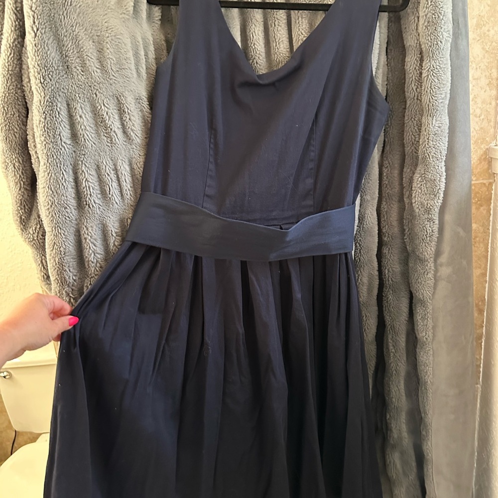 Lindy Bop Blue A-Line Pleated Midi Dress